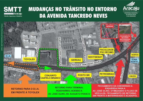 SMTT informa alterações no trânsito na Avenida Tancredo Neves