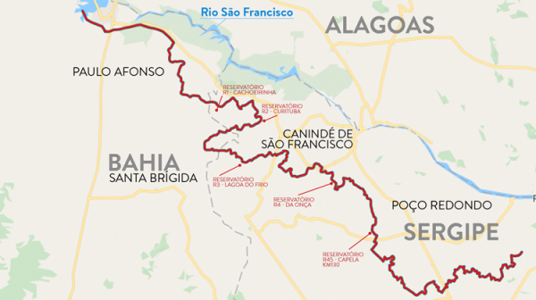 Canal de Xingó levará água para 70 mil moradores de Sergipe e Bahia