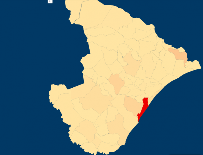5 municípios do interior possuem a maior taxa de mortalidade por covid-19 em Sergipe