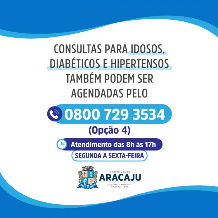 Prefeitura de Aracaju amplia canal de agendamento de consultas para hipertensos e diabéticos