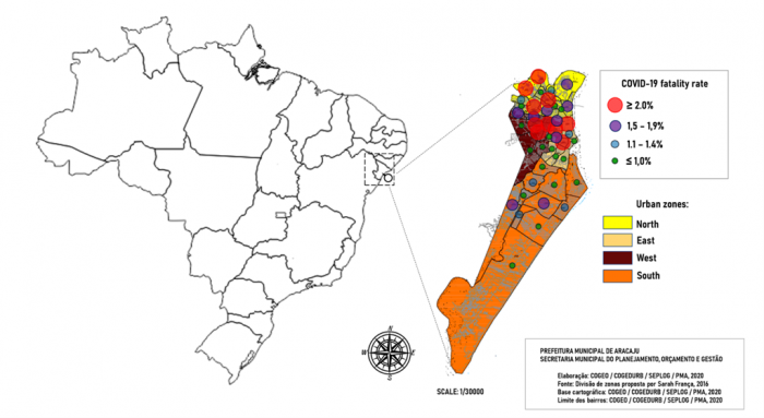 Letalidade da covid-19 em Aracaju é duas vezes maior em bairros mais pobres, diz estudo da UFS
