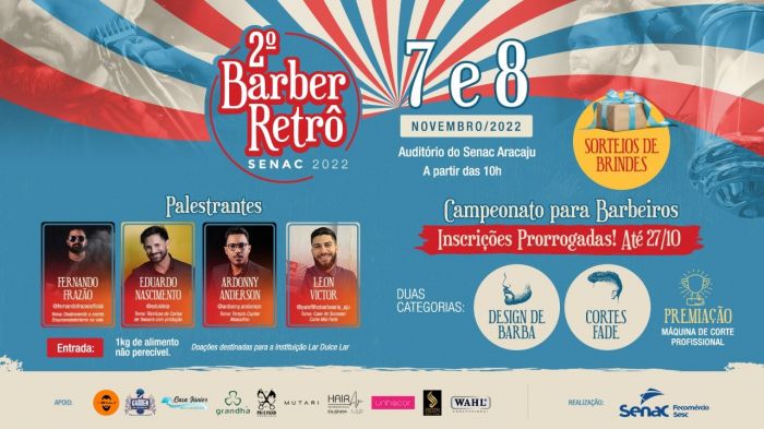 2º Barber Retrô: palestras gratuitas e competição em um dos segmentos em alta no país