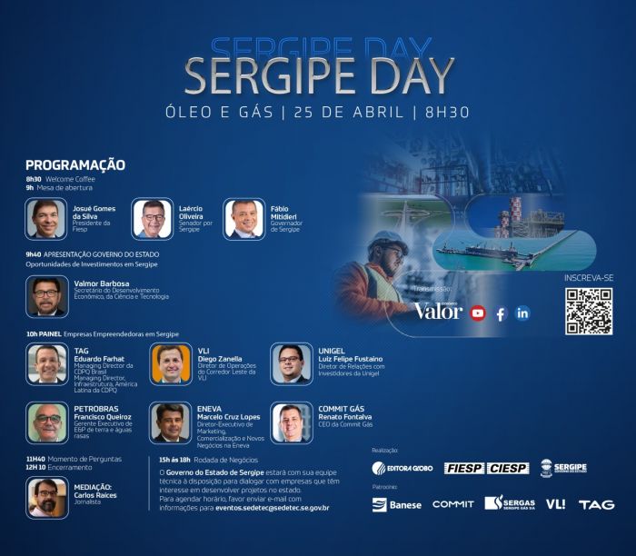 Laércio: “Sergipe Day vai mostrar ao mundo as oportunidades de negócios e de investimentos no estado”