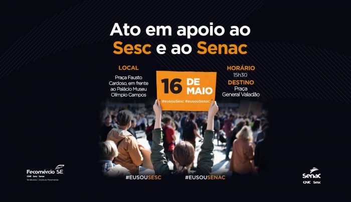 Mobilização: Sistema Fecomércio-Sesc-Senac realiza nesta terça o ‘Dia S’, com concentração na Praça Fausto Cardoso às 1