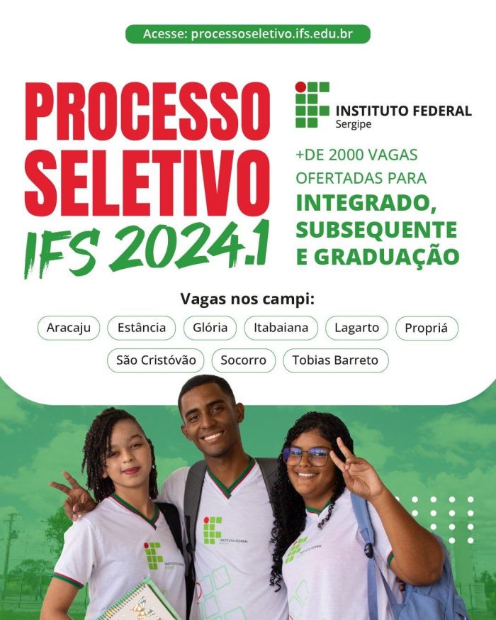 IFS publica editais com mais de duas mil vagas em cursos técnicos e de graduação