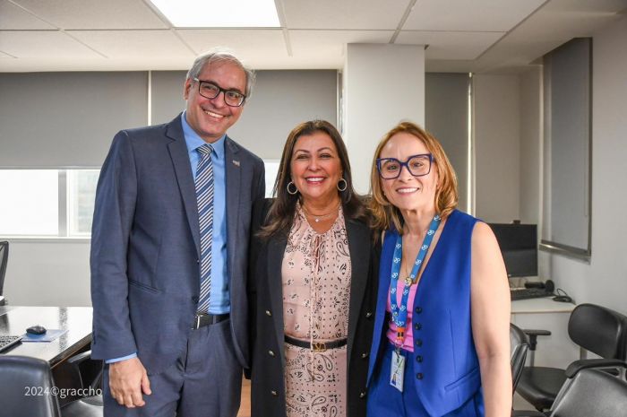 Membros do TCE e MP de Contas são recebidos pela presidente do FNDE