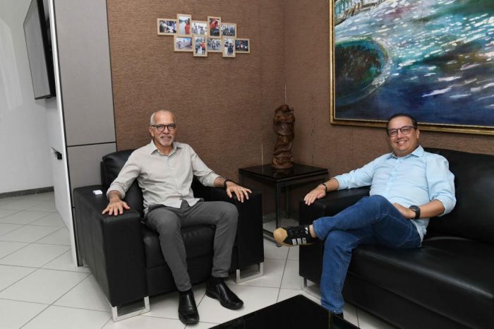 Prefeito Edvaldo recebe Valadares Filho para tratar sobre obra de construção da Via Litorânea