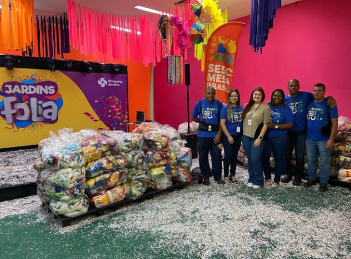 Sesc Mesa Brasil recebe 2,6 toneladas de alimentos arrecadados pelo Shopping Jardins